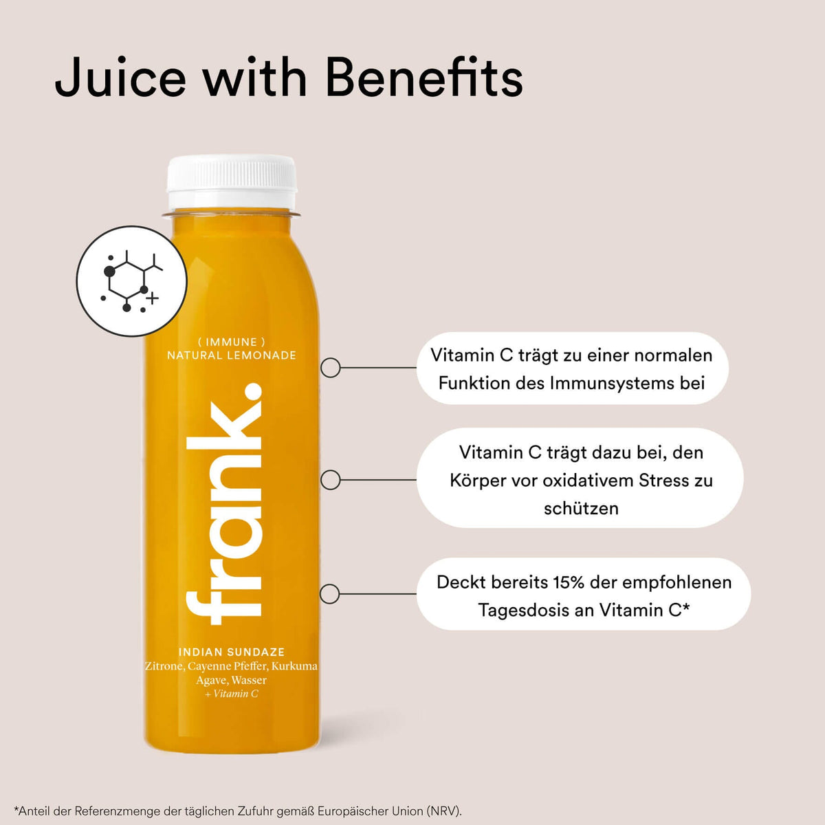 Infografik zur Saftflasche Indian Sundaze mit Vitamin C