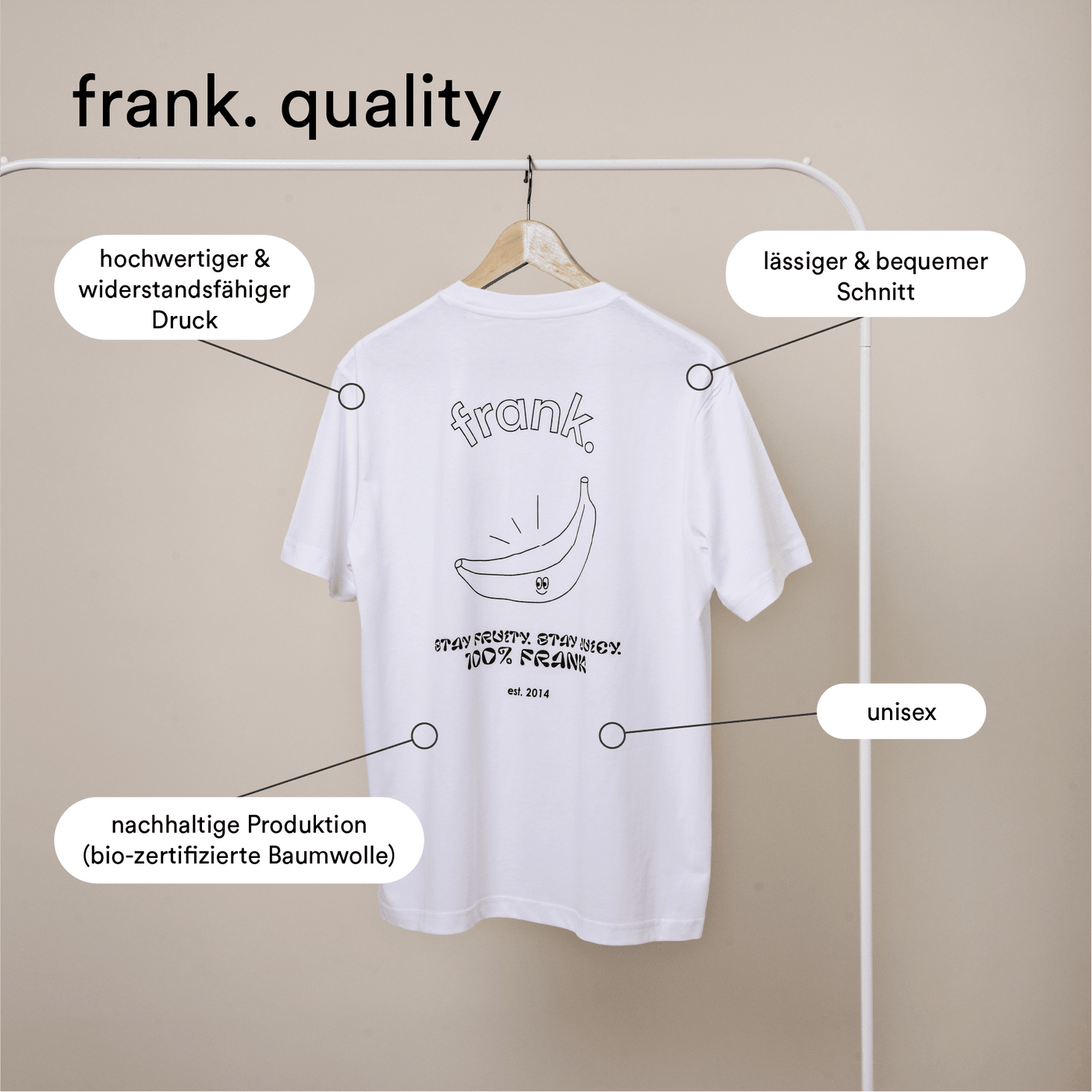 Darstellung der gebotenen Qualität des T-Shirts von frank.
