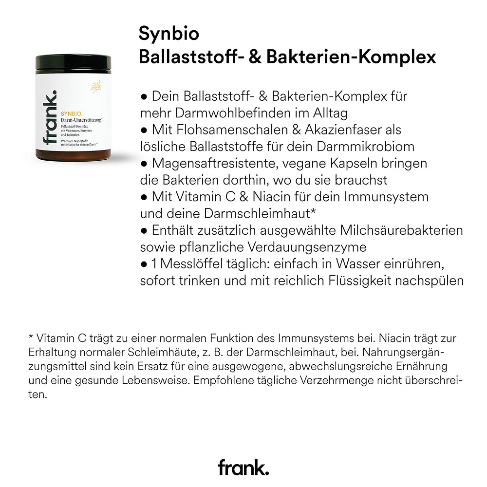 Produktinformationen zum Synbio Ballaststoff und Bakterien Komplex von frank