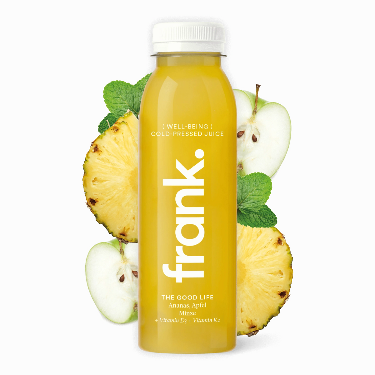 Saftflasche The Good Life von frank mit Ananas, Apfel und Minze