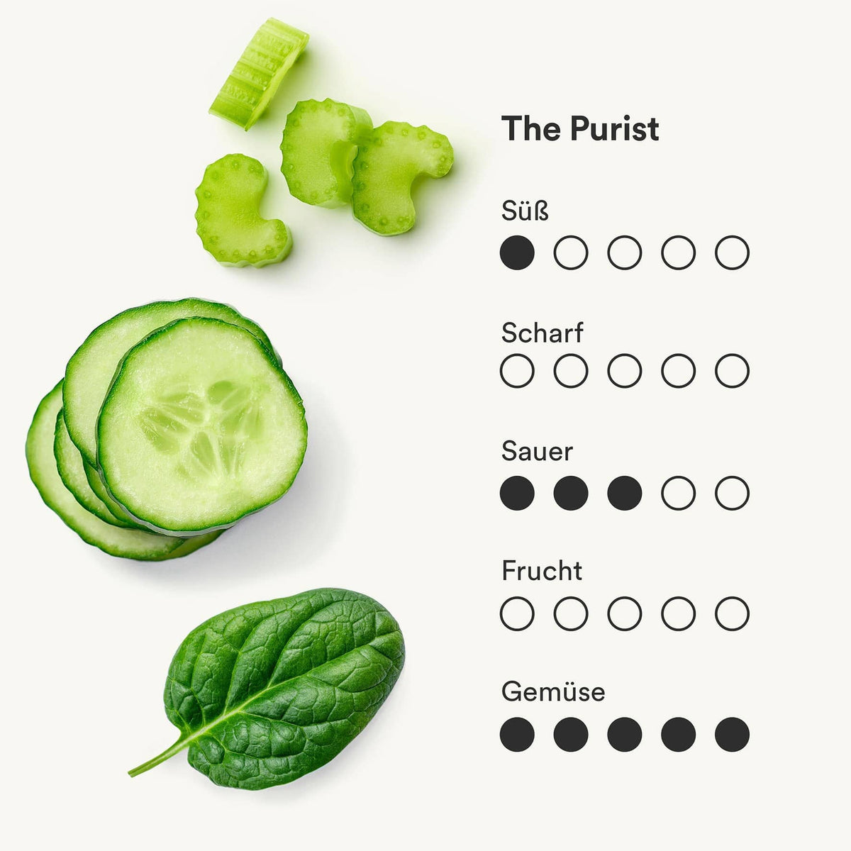 Darstellung des Saft The Purist mit Gurke, Sellerie und Spinat von frank.