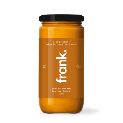 Darstellung der bio Suppe Apricot Dreams mit roten Linsen, Aprikose und Kokos von frank