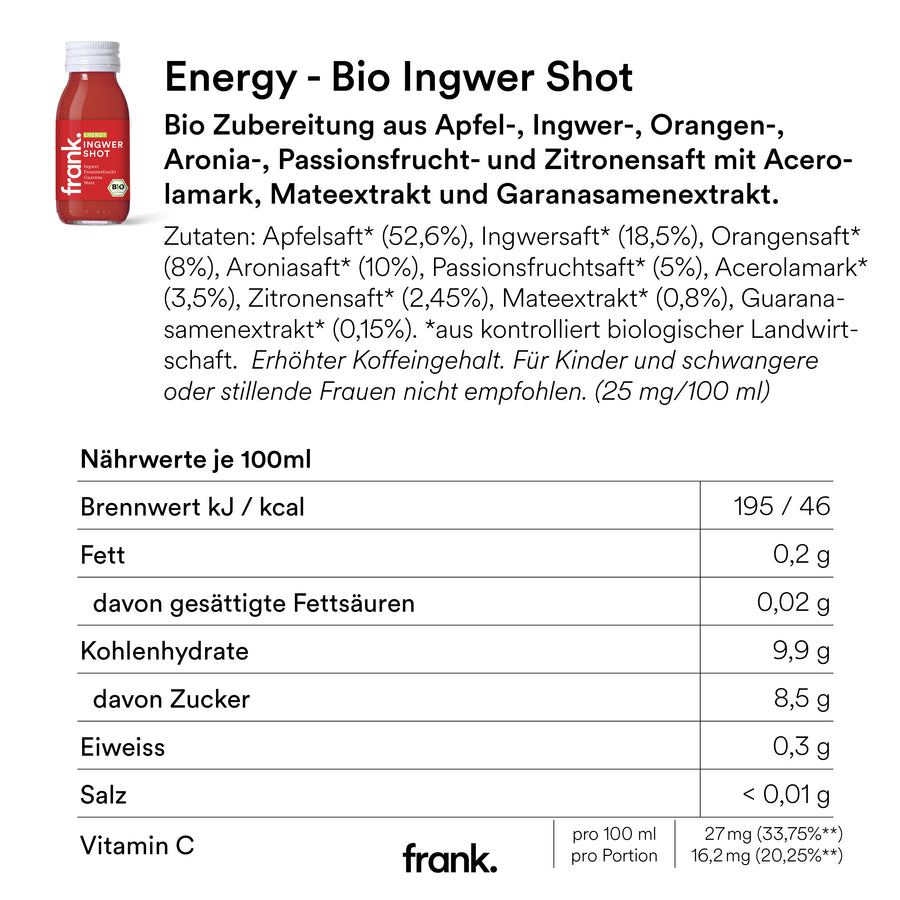 Bio Ingwer Shot Energy 7er Box
