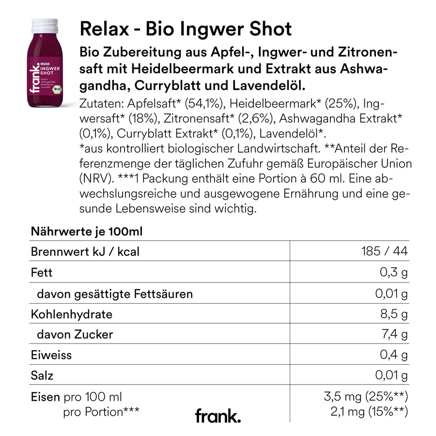 Bio Ingwer Shot Relax 7er Box