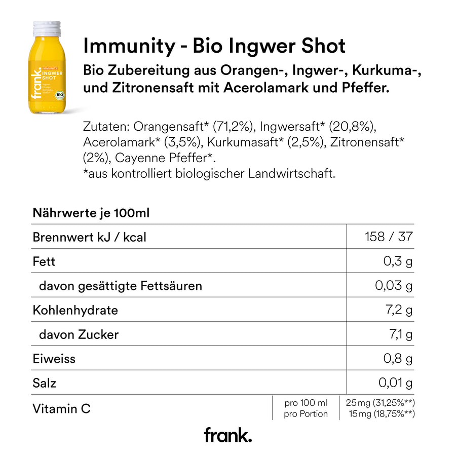 Bio Ingwer Shot Immunity 7er Box
