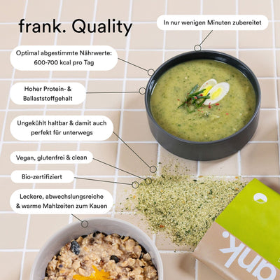 Darstellung der gebotenen Qualität der 3 Tages Foodkur von frank.