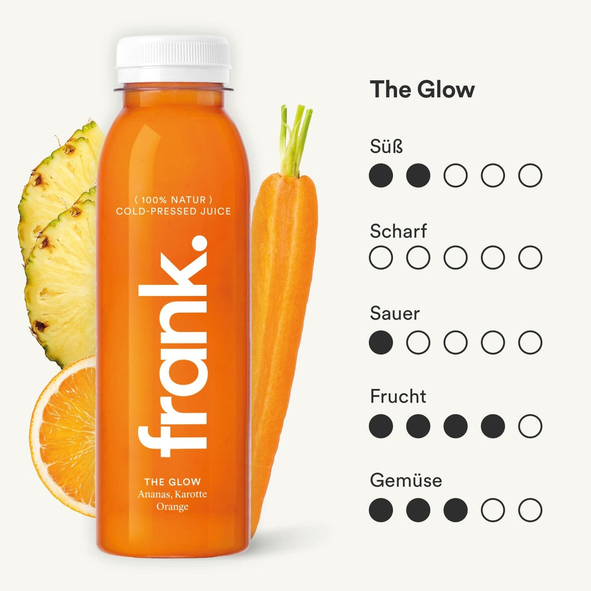 The Glow juice from frank. with pineapple, carrot and orange