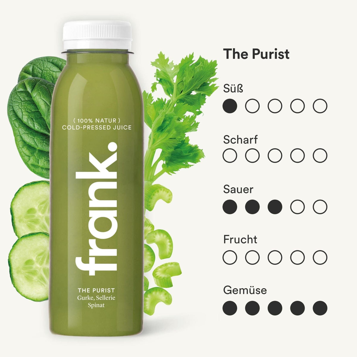 The Purist juice from frank. with cucumber, celery and spinach