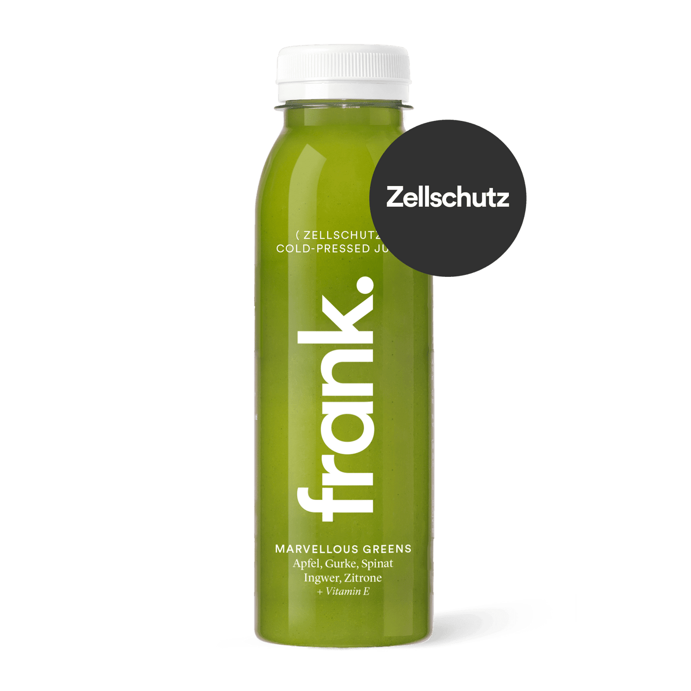 Darstellung des Saft Marvellous Greens mit Apfel, Gurke, Spinat, Ingwer und Zitrone von frank