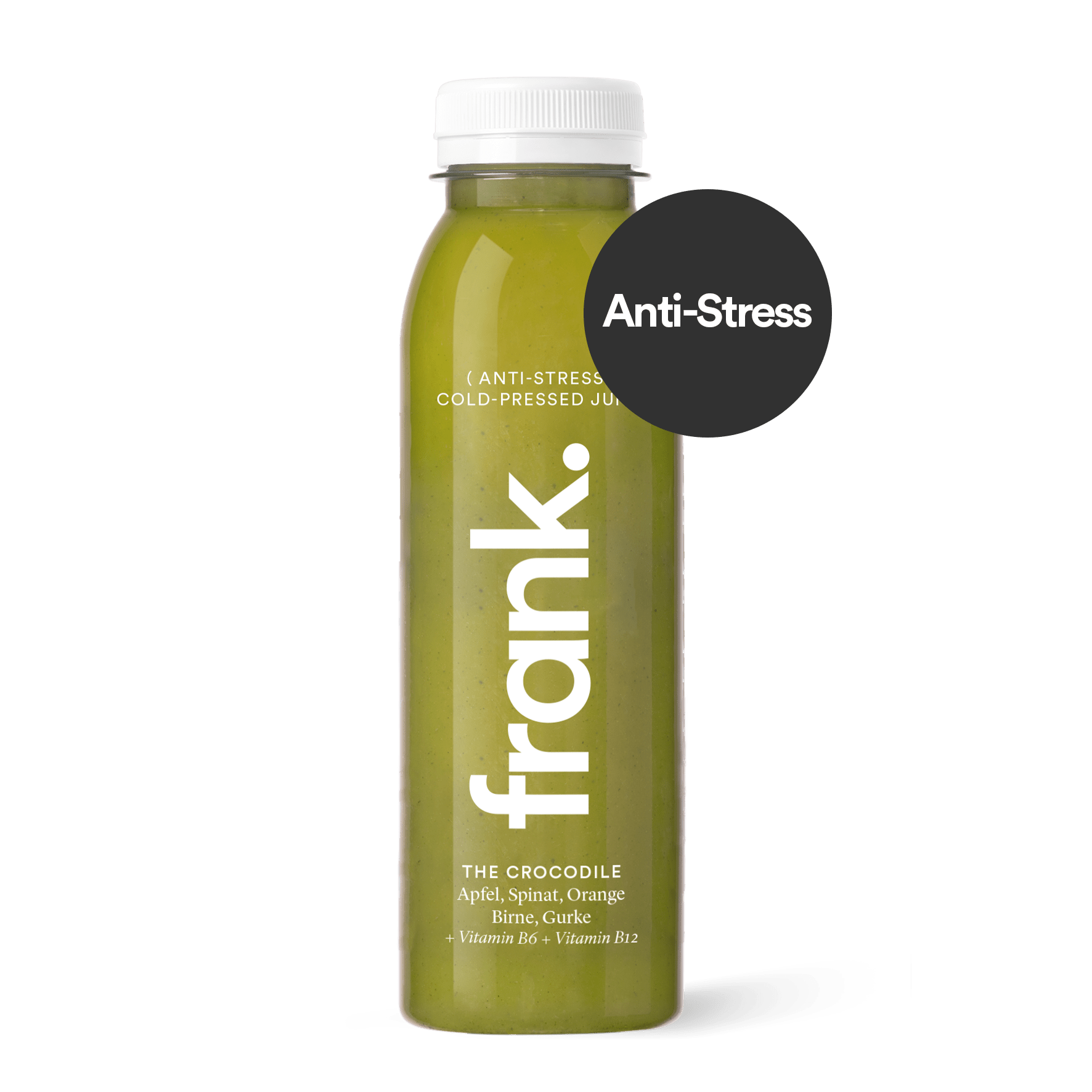 Darstellung des Saft The Crocodile mit Apfel, Spinat, Orange, Birne und Gurke von frank