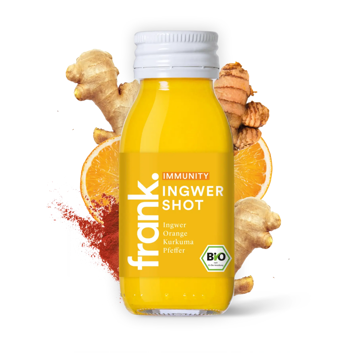 Ingwer Kurkuma Shot mit Acerolamark | frank juice
