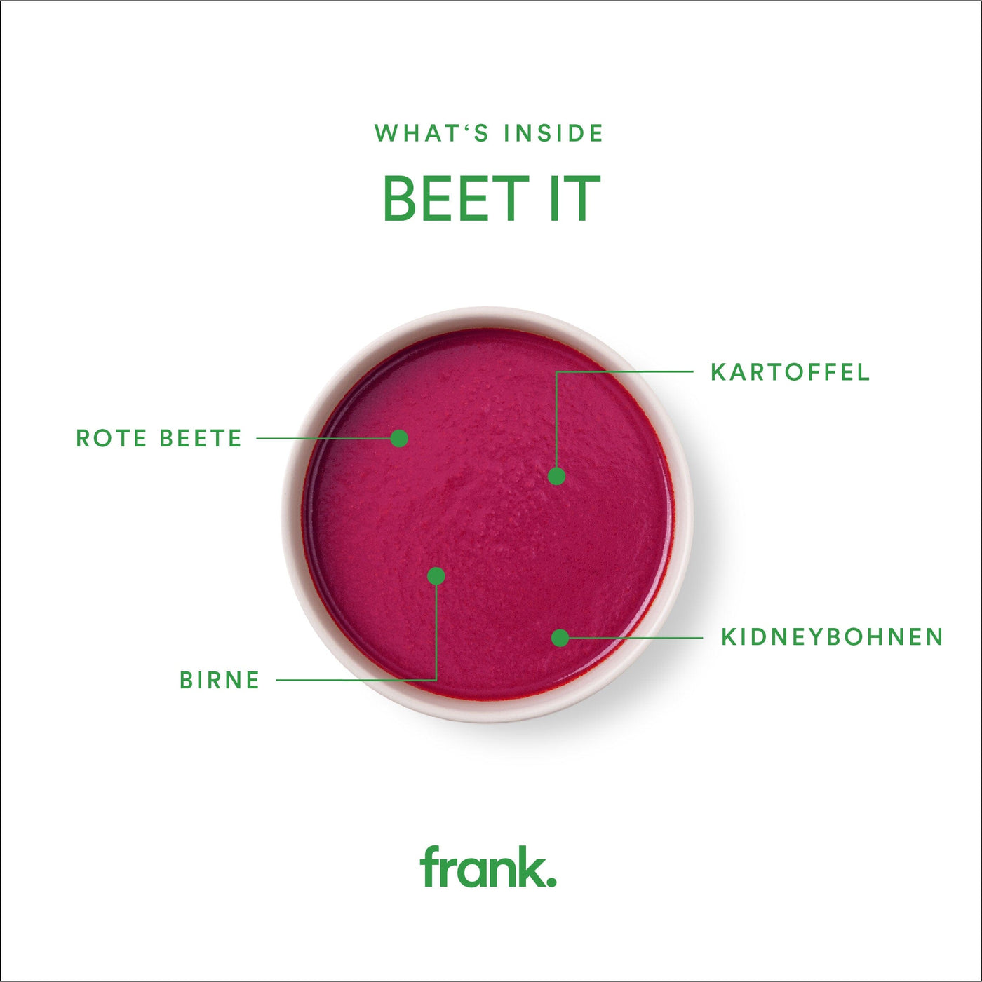 Darstellung der bio Suppe Beet It mit Rote Beete, Birne und Walnuss von frank in einer Schüssel angerichtet