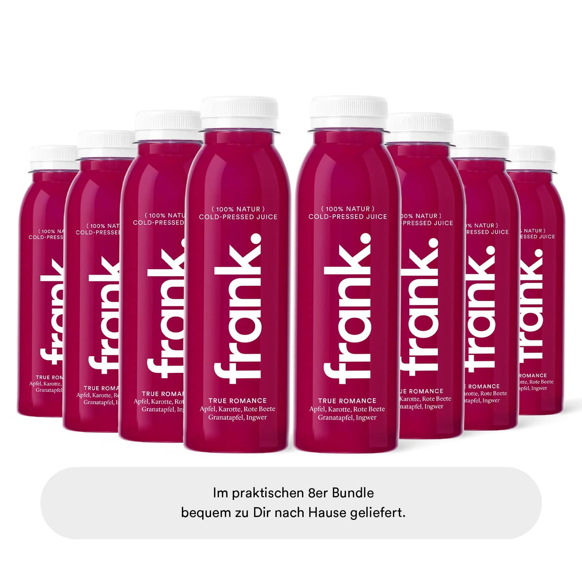 Darstellung des Saft True Romance mit Apfel, Karotte, Rote Beete, Granatapfel und Ingwer von frank.